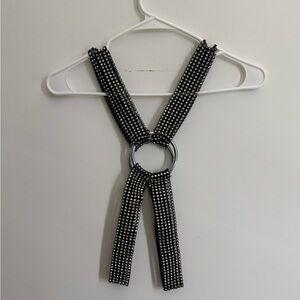 Brian Lichtenberg Black Rhinestone Ring Harness - One Size
